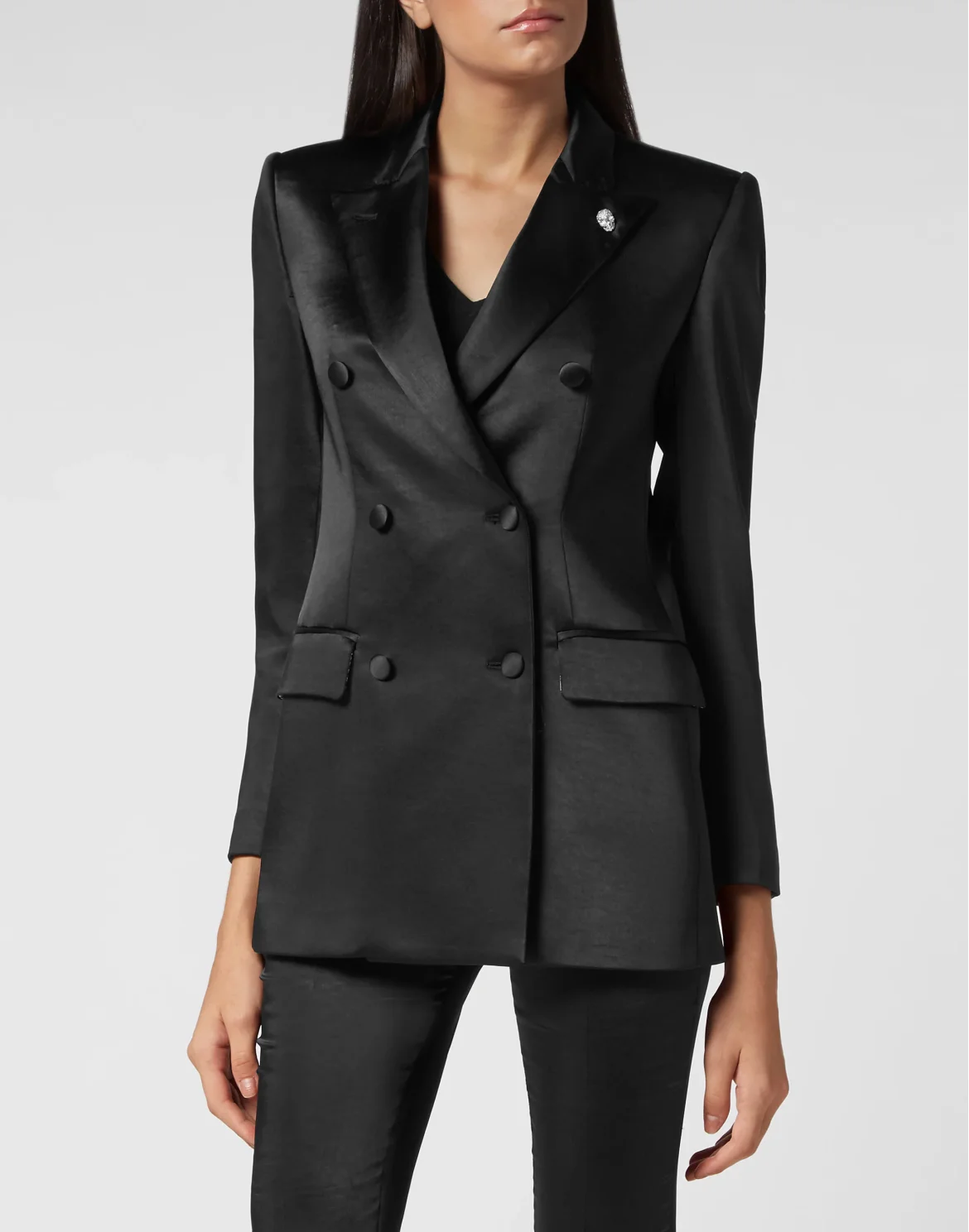 Satin Dandy Blazer, цвет: Черный