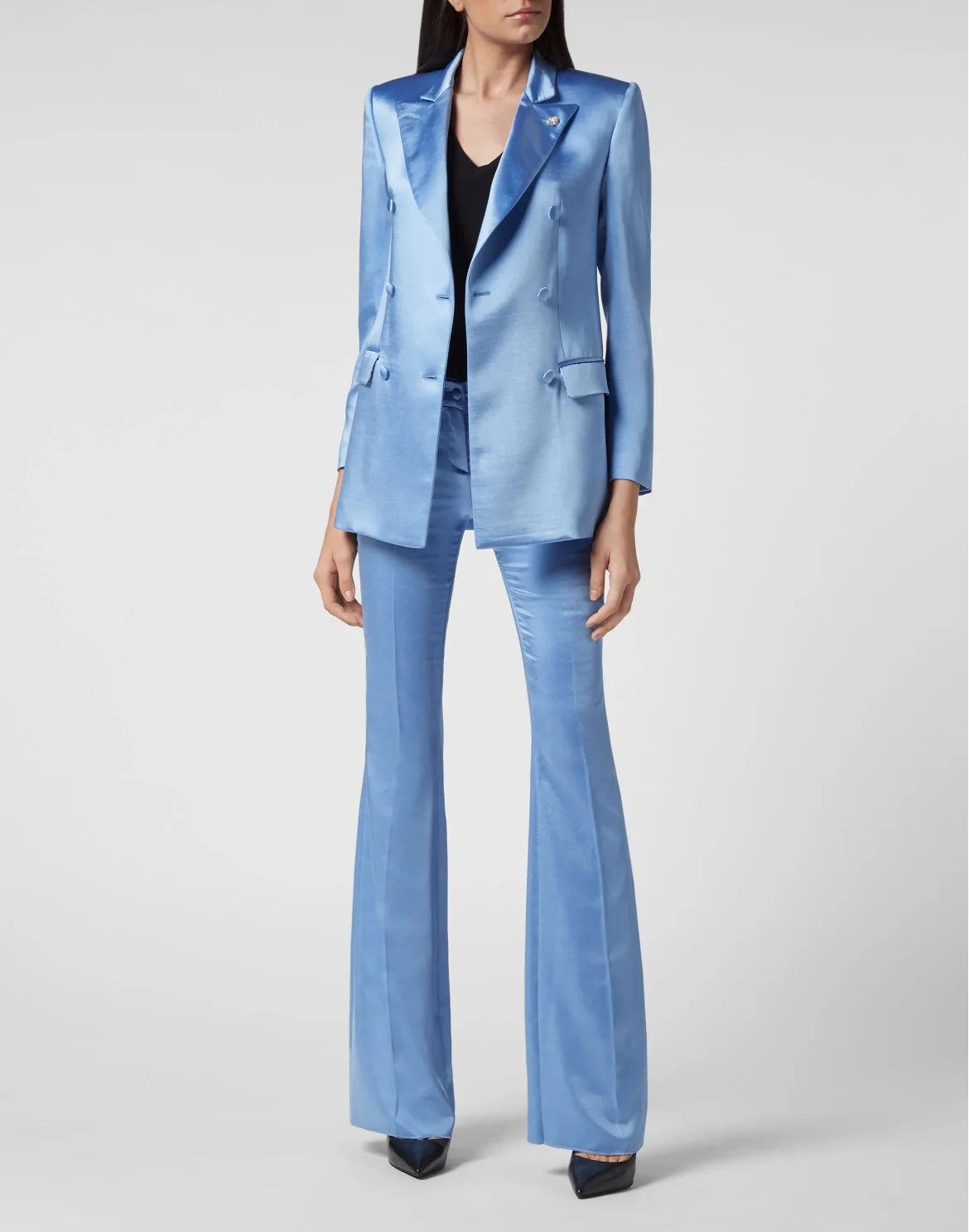 Satin Dandy Blazer, цвет: Голубой