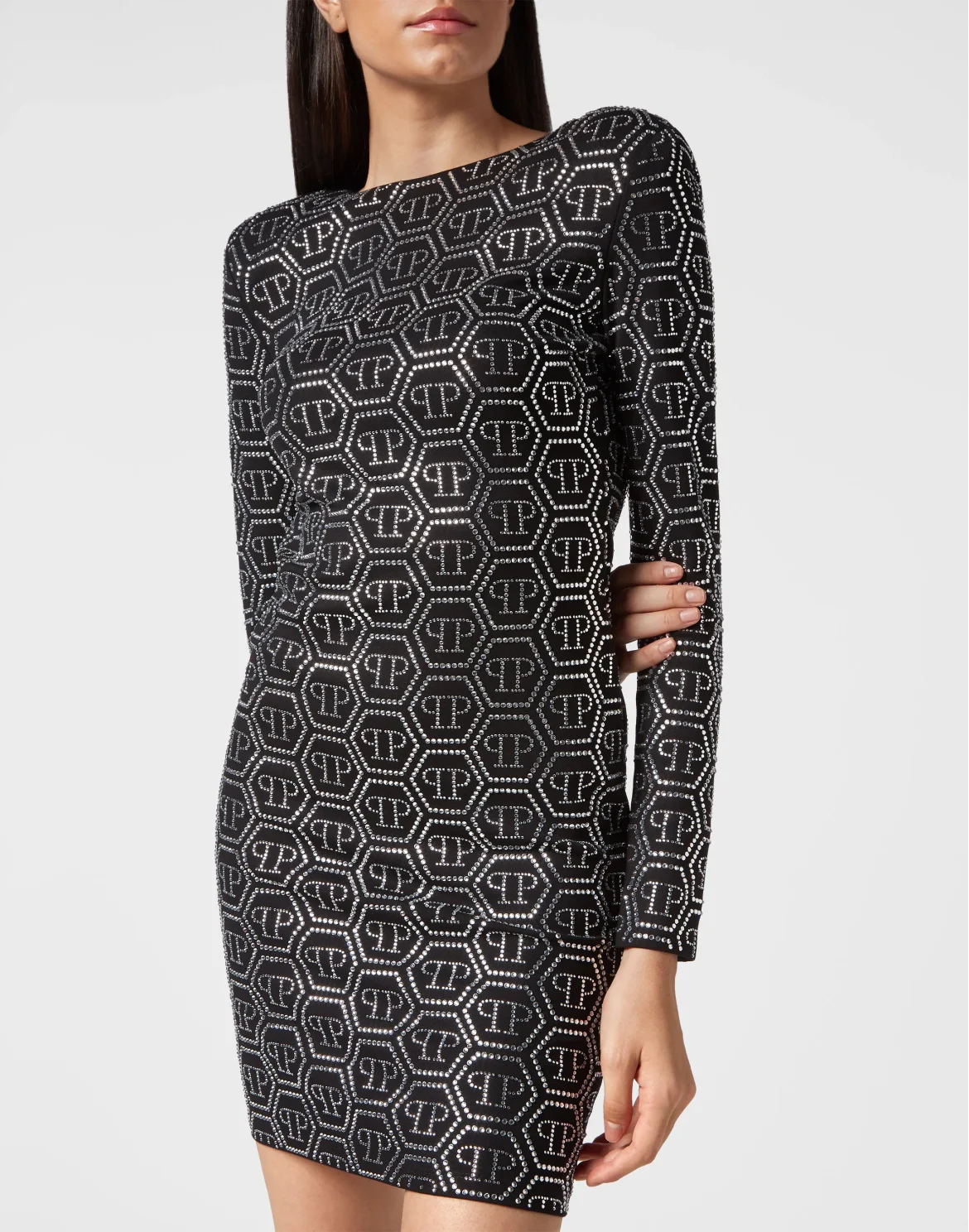 Mini Dress LS Monogram, цвет: Черный