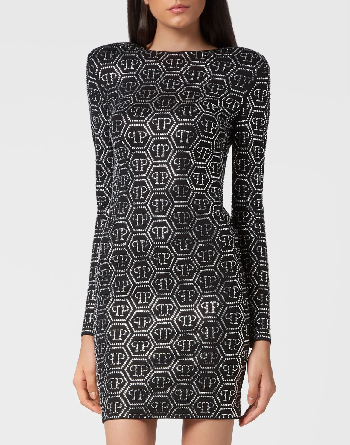 Mini Dress LS Monogram, цвет: Черный