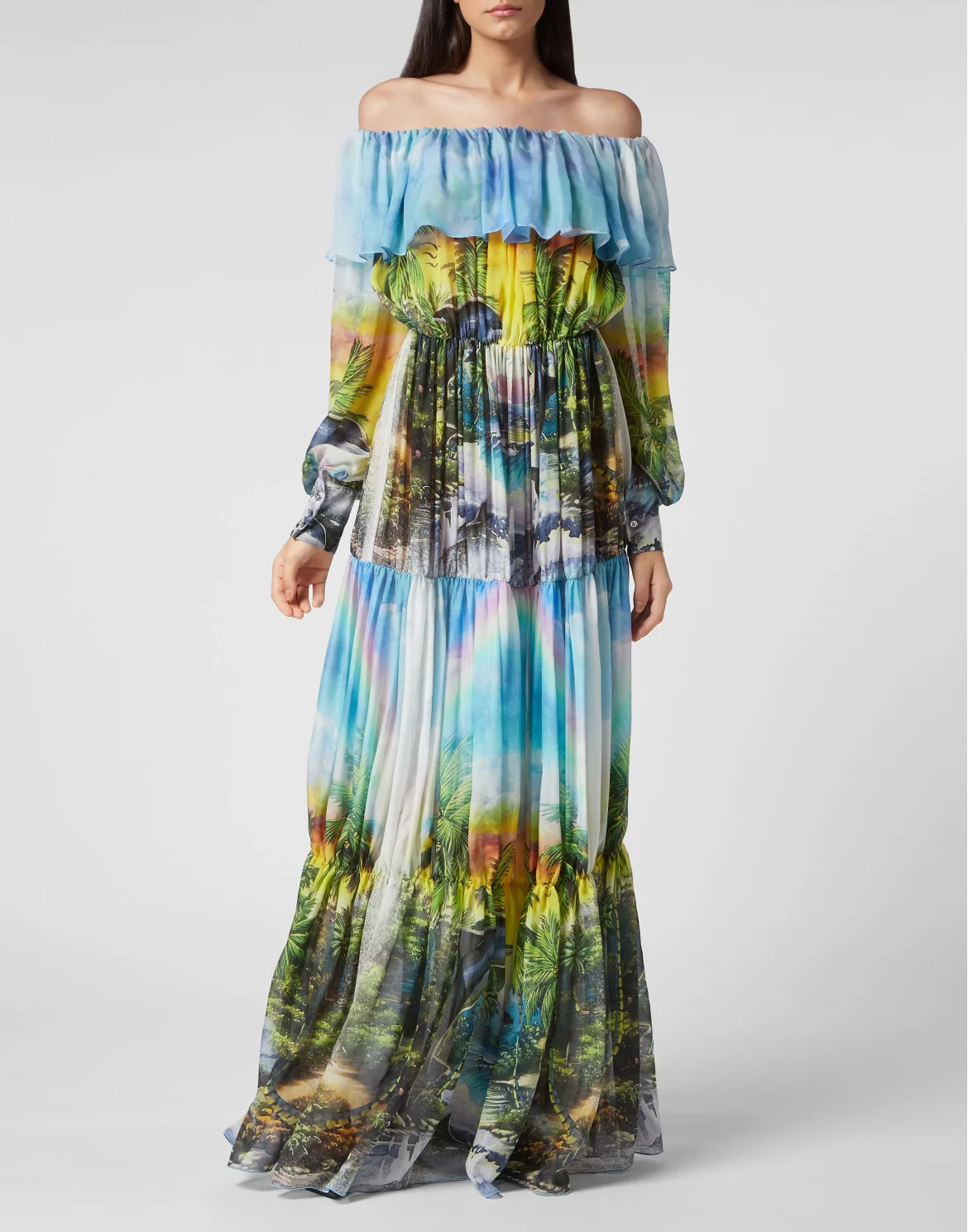 Long Dress Plisse Hawaii, цвет: Мультиколор