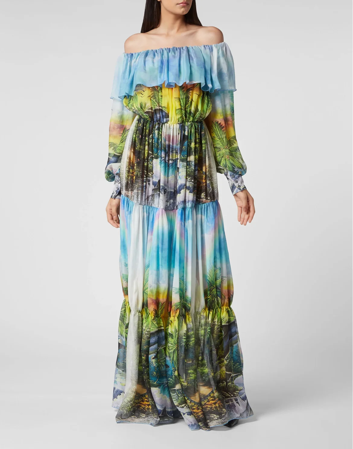 Long Dress Plisse Hawaii, цвет: Мультиколор