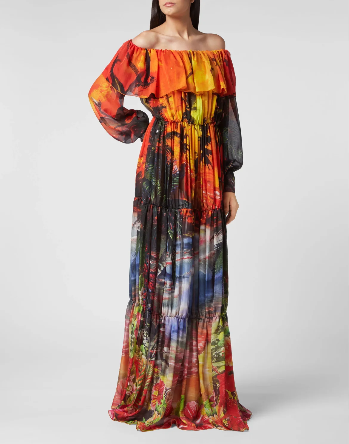 Long Dress Plisse Hawaii, цвет: Мультиколор