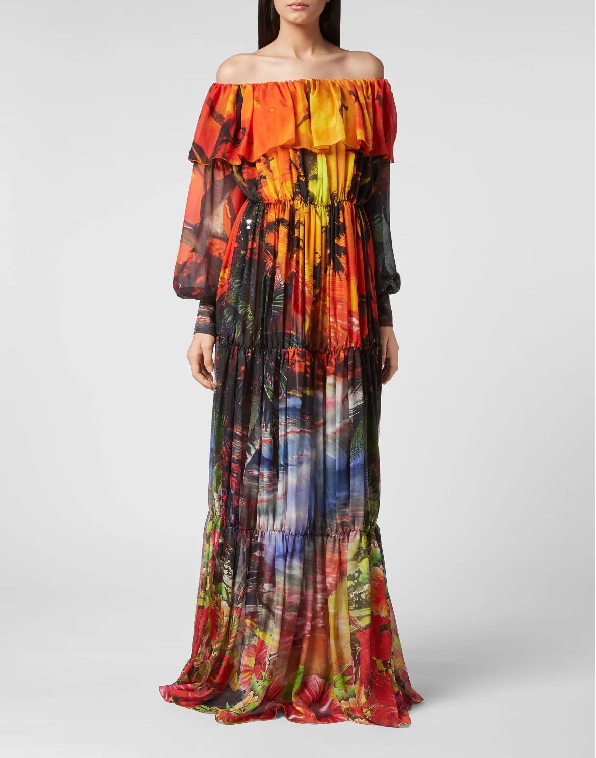 Long Dress Plisse Hawaii, цвет: Мультиколор