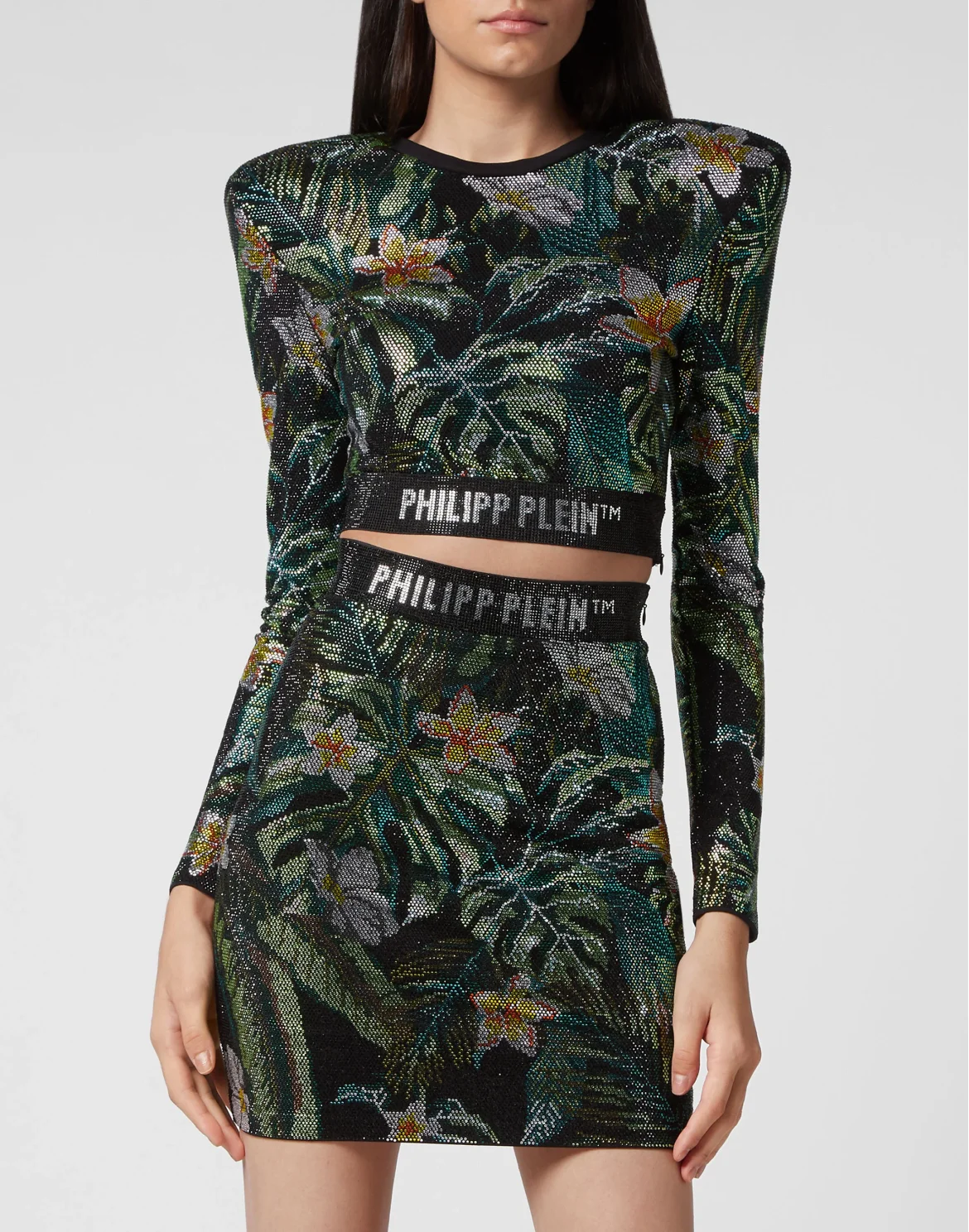 Shoulder Pad Cropped Top LS Hawaii, цвет: Зеленый