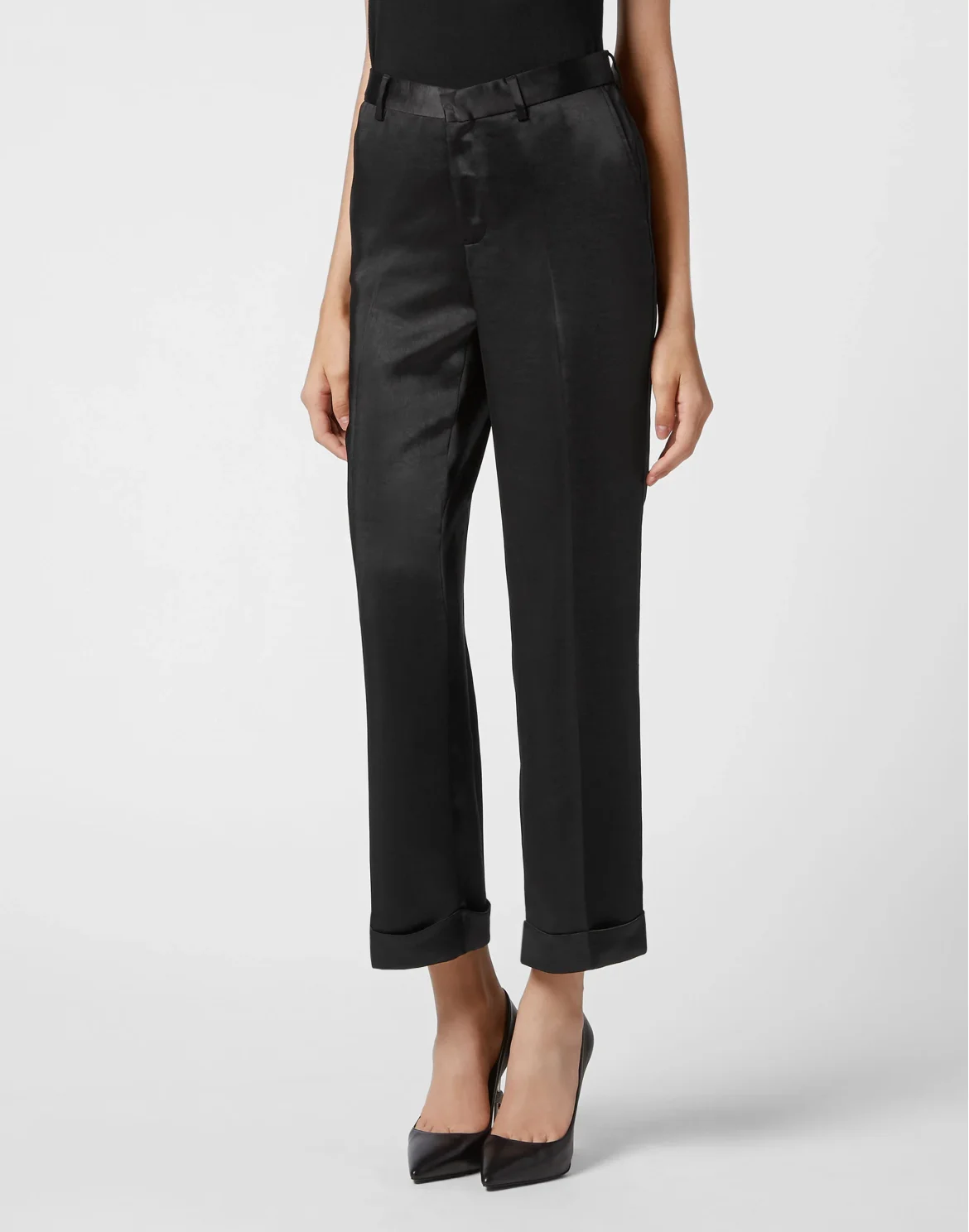 Satin Trousers, цвет: Черный