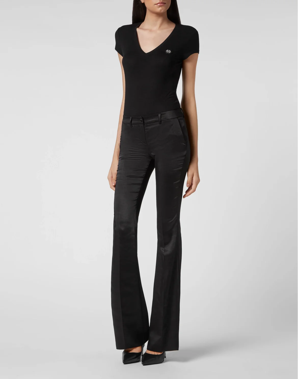 Satin Trousers, цвет: Черный