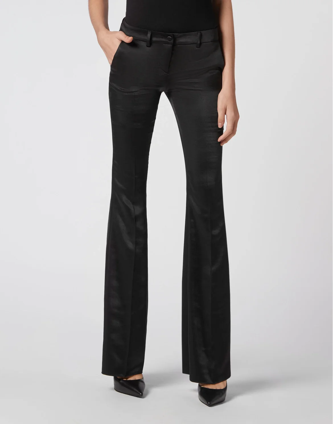 Satin Trousers, цвет: Черный