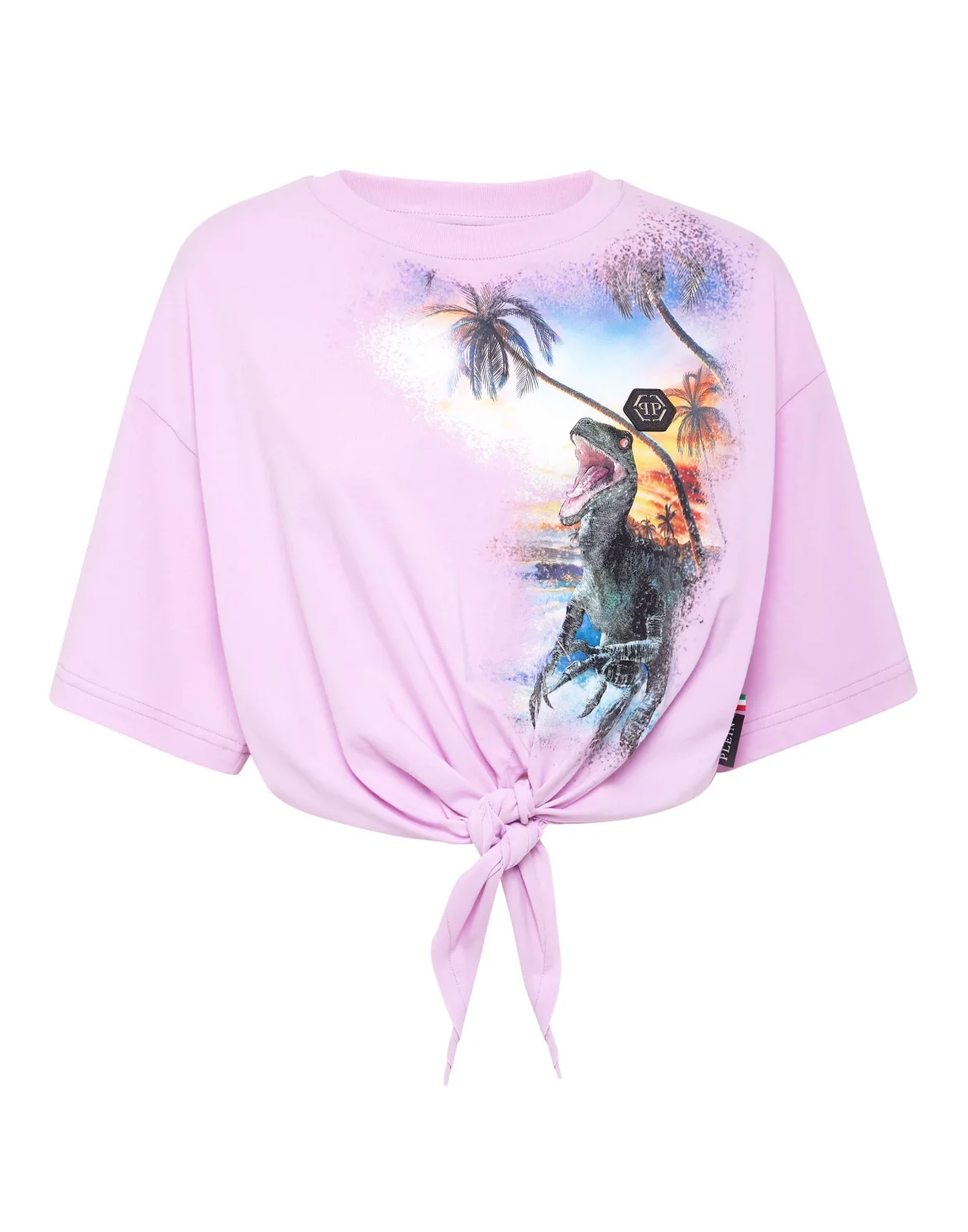 Cropped T-shirt Round Neck Hawaii, цвет: Розовый