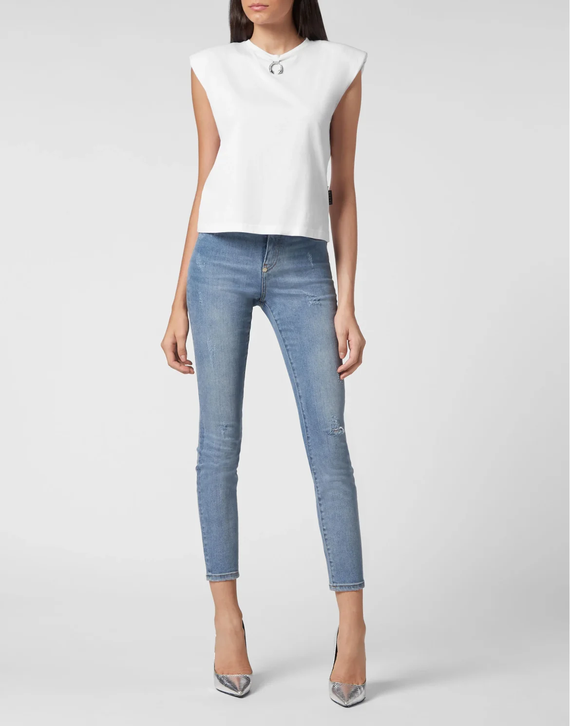Shoulder Pads Tank Top Basic, цвет: Белый