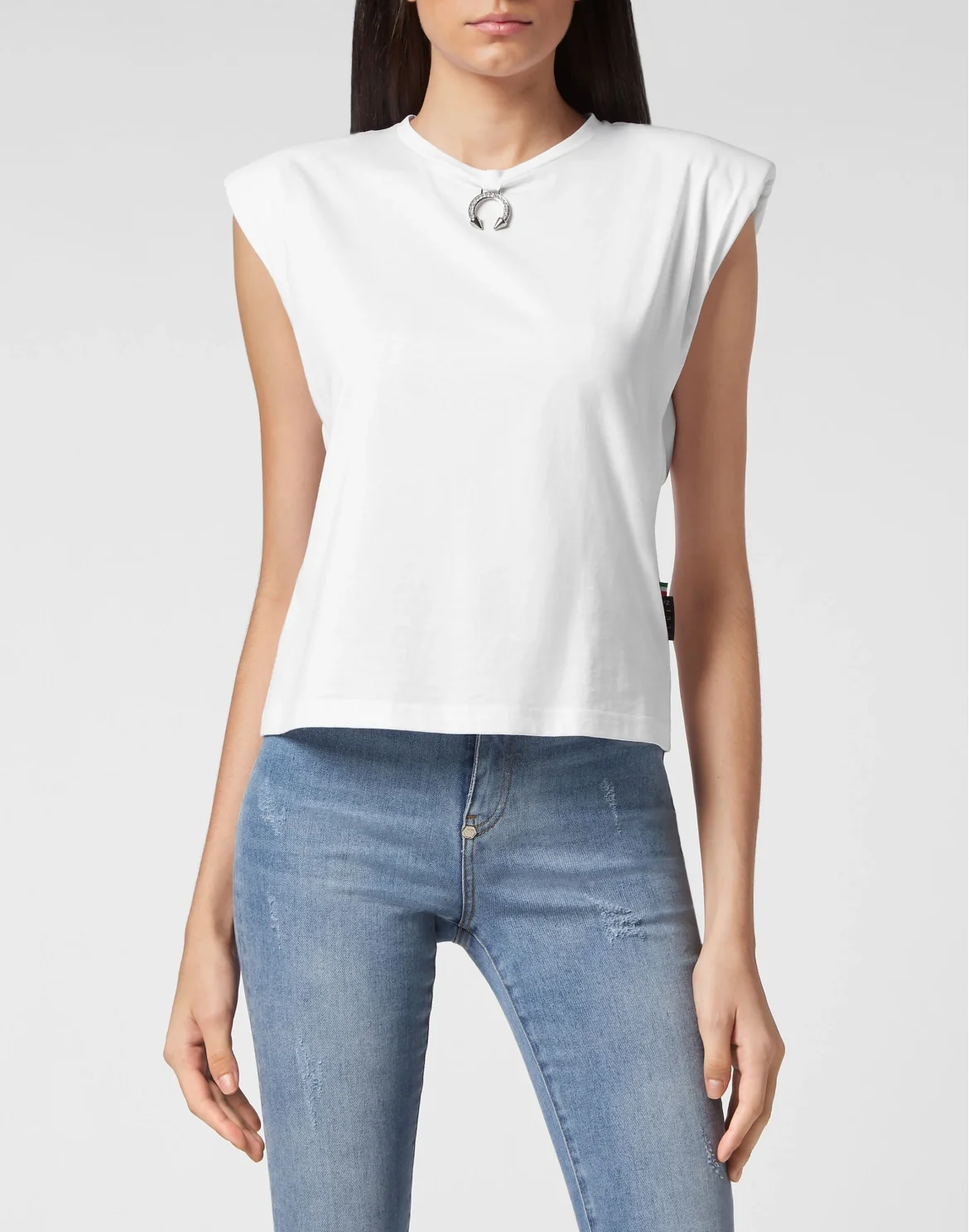 Shoulder Pads Tank Top Basic, цвет: Белый
