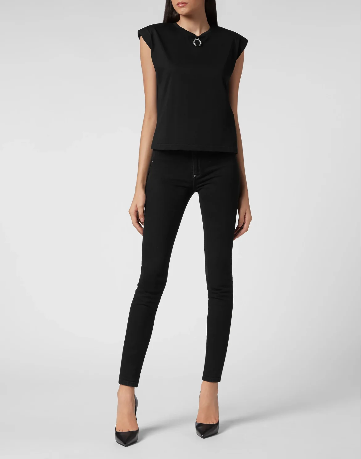 Shoulder Pads Tank Top Basic, цвет: Черный