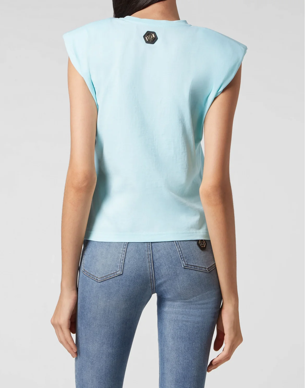 Shoulder Pads Tank Top Basic, цвет: Голубой