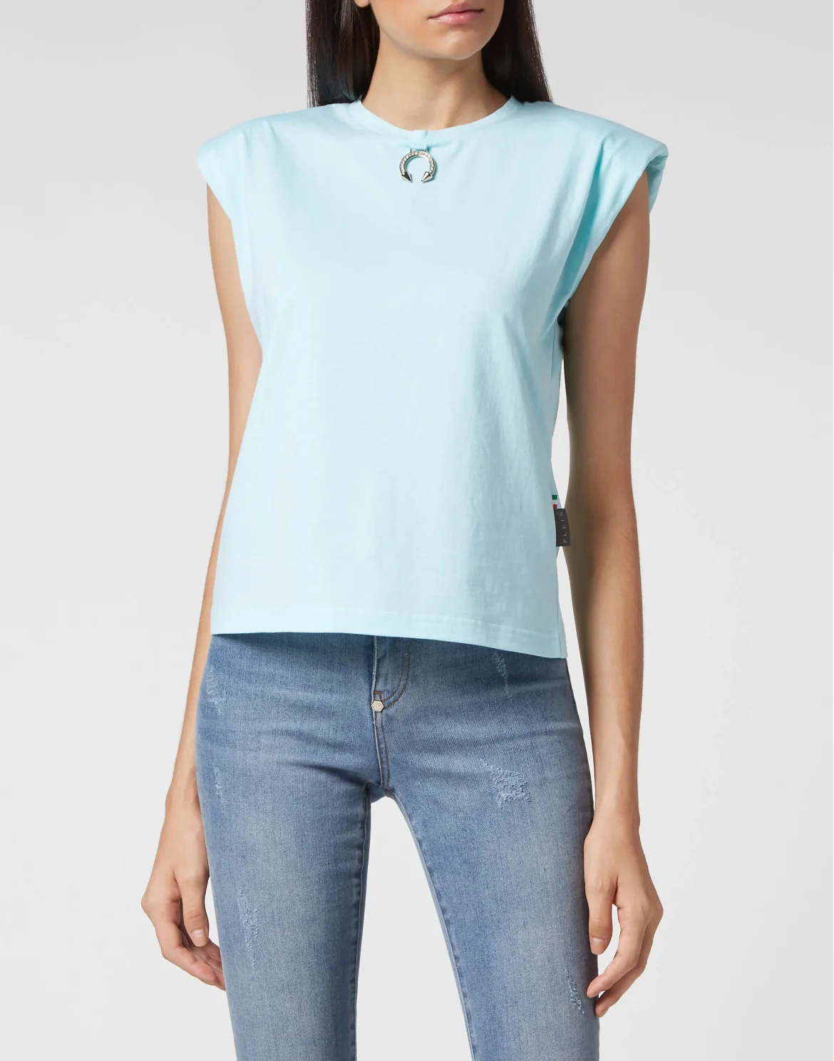 Shoulder Pads Tank Top Basic, цвет: Голубой