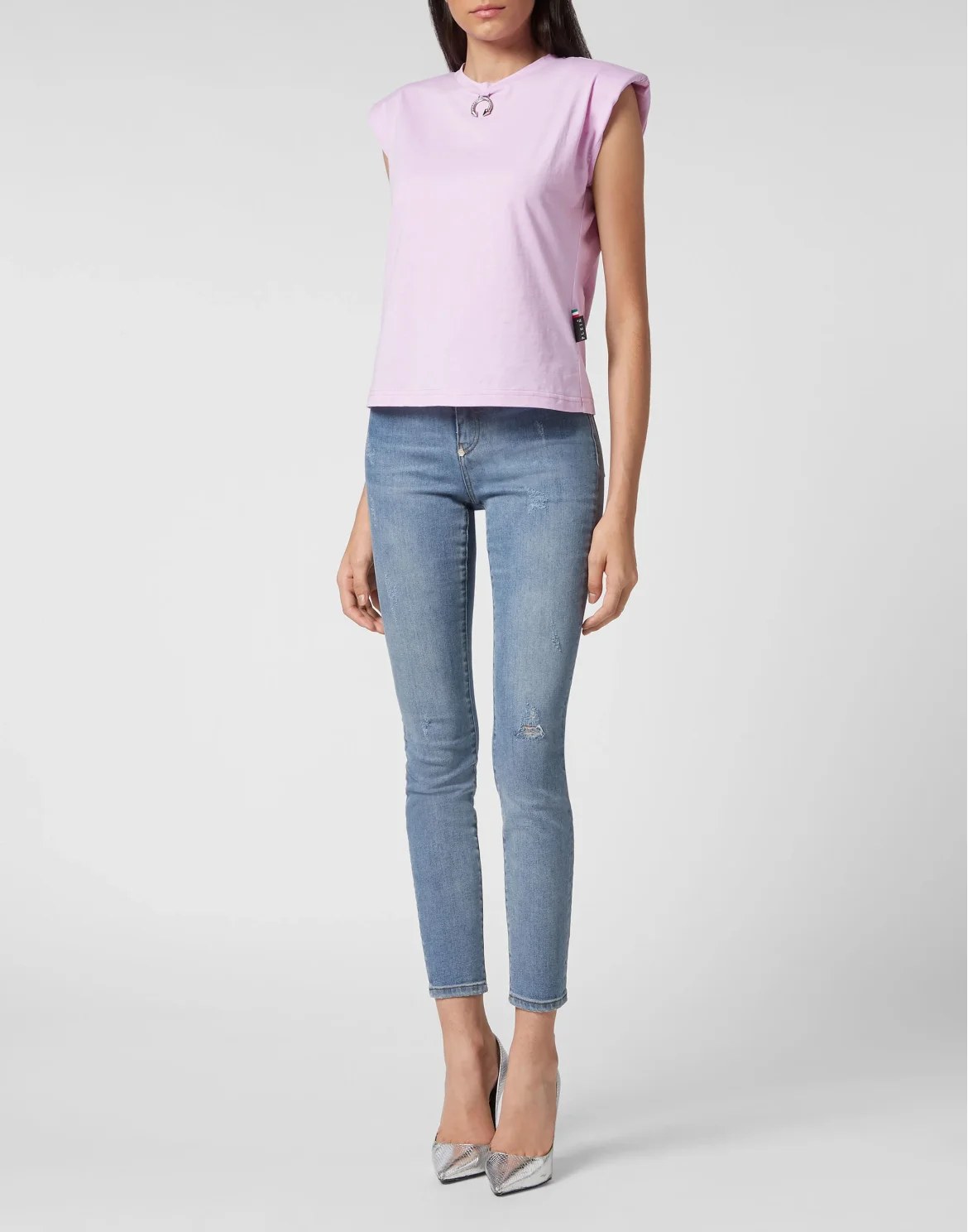 Shoulder Pads Tank Top Basic, цвет: Розовый