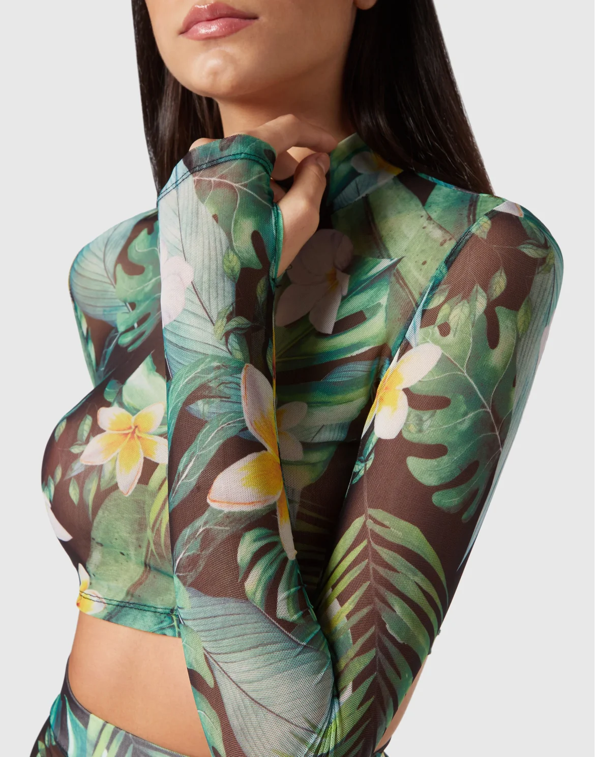 Cropped T-shirt LS Hawaii, цвет: Зеленый