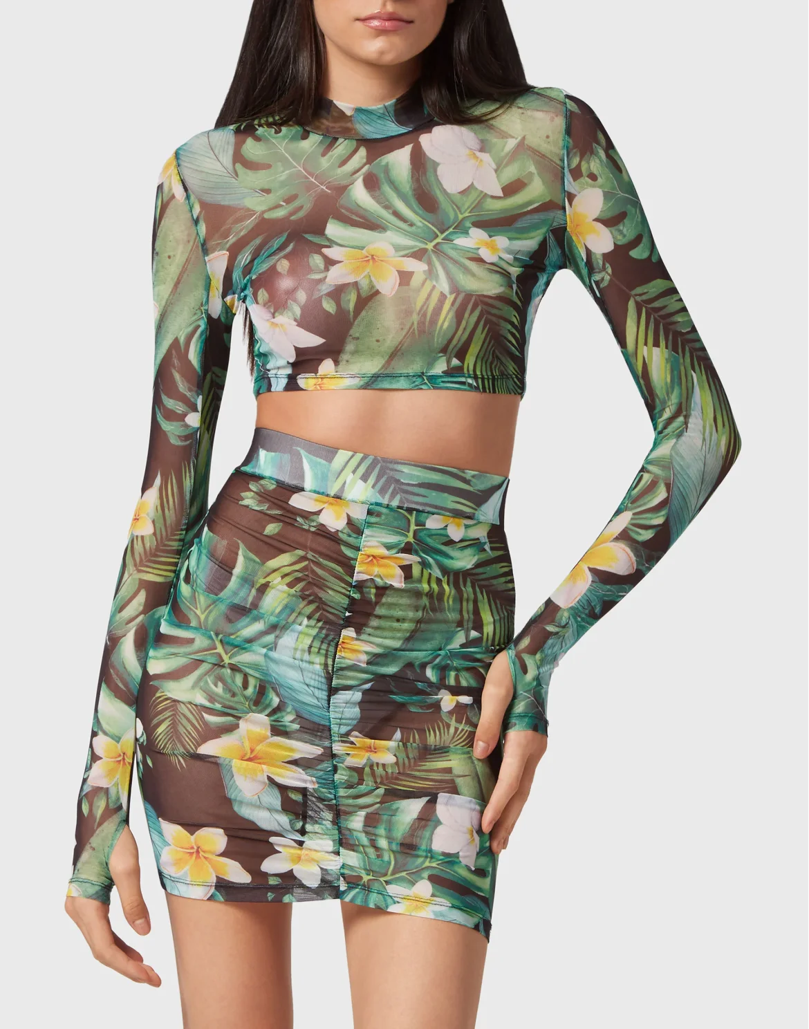 Cropped T-shirt LS Hawaii, цвет: Зеленый