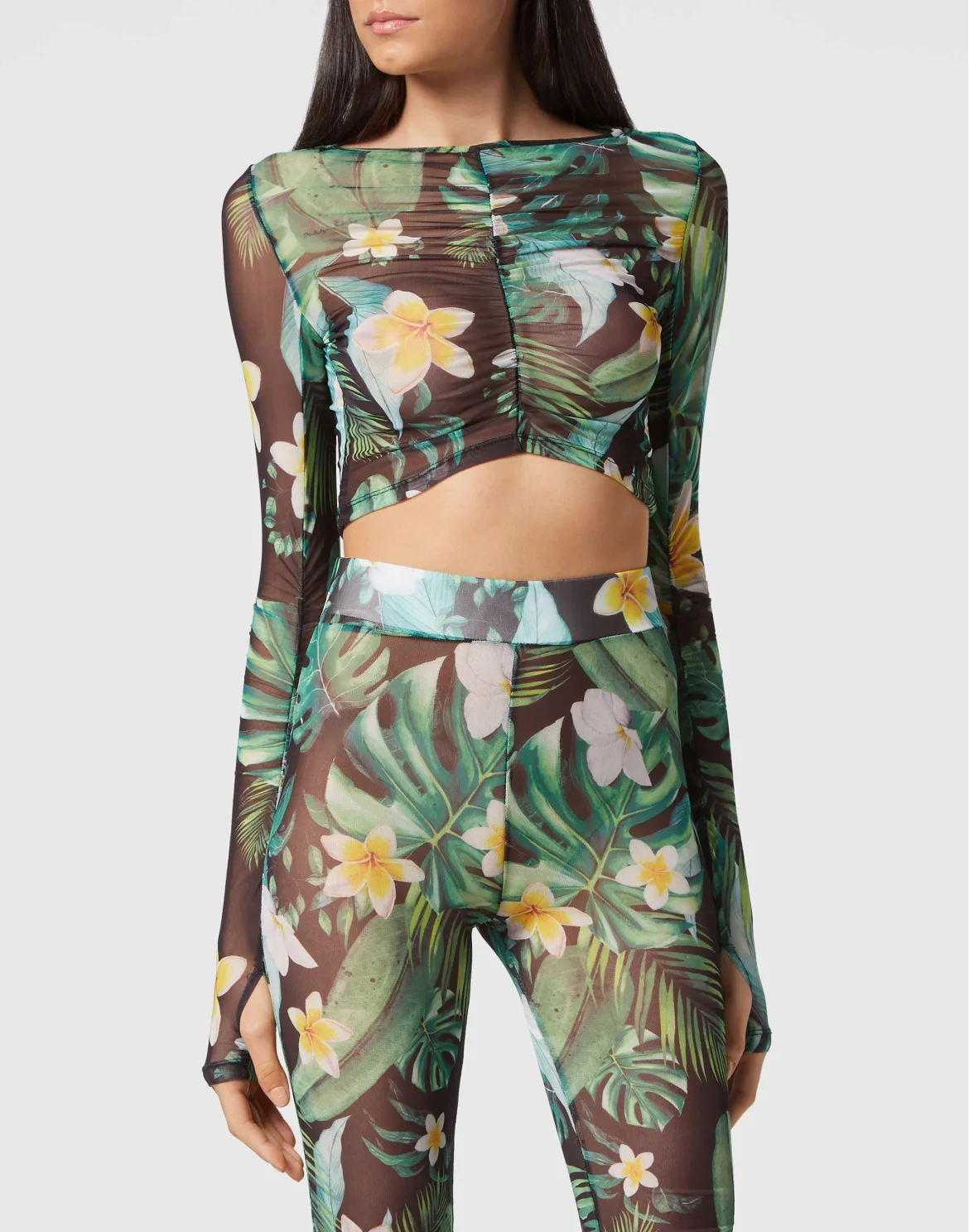 Cropped T-shirt LS Hawaii, цвет: Зеленый
