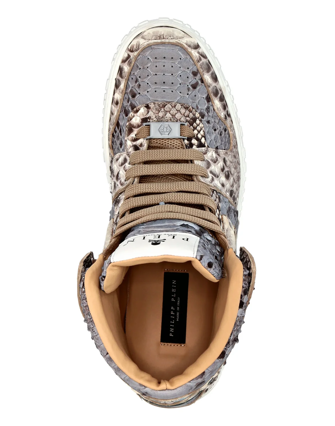 Python Hi-Top Sneakers Skull and Plein, цвет: Голубой