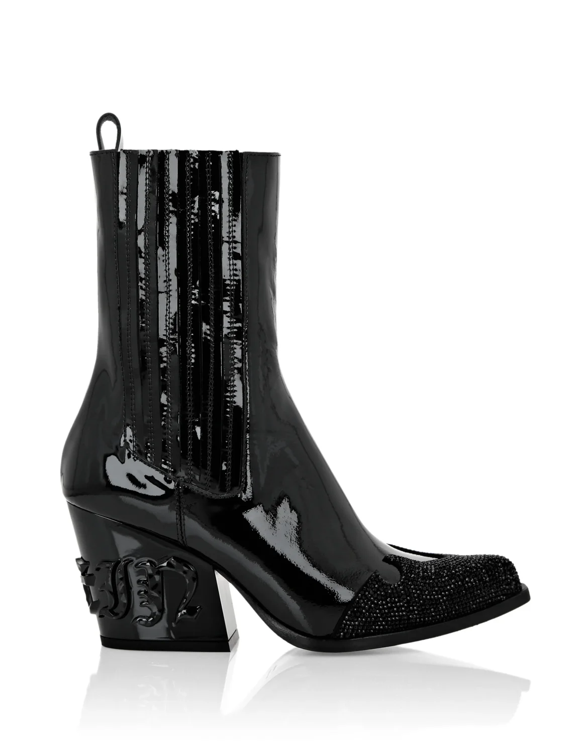 Boots Mid Flat Gothic Plein, цвет: Черный