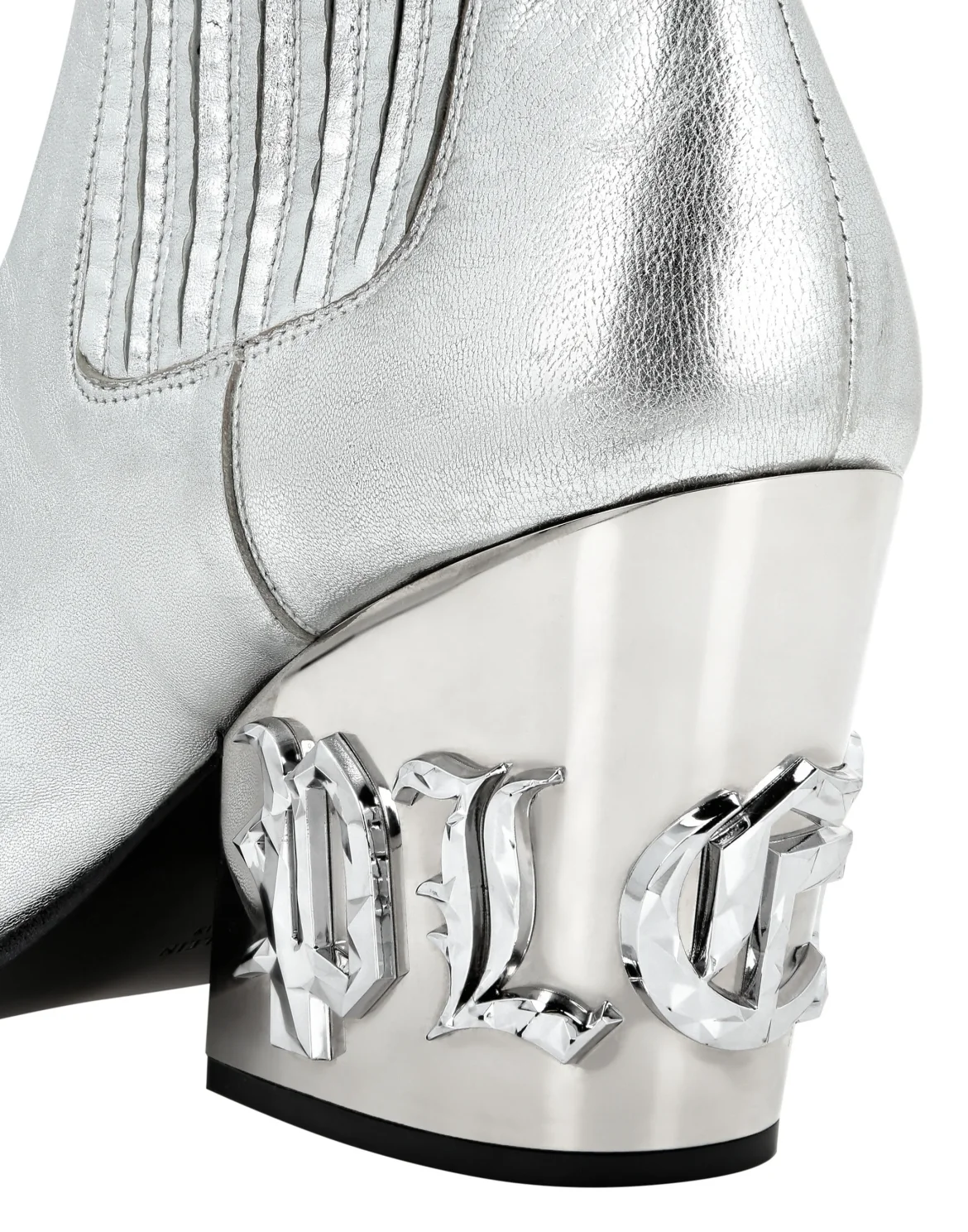 Boots Mid Flat Gothic Plein, цвет: Серебристый