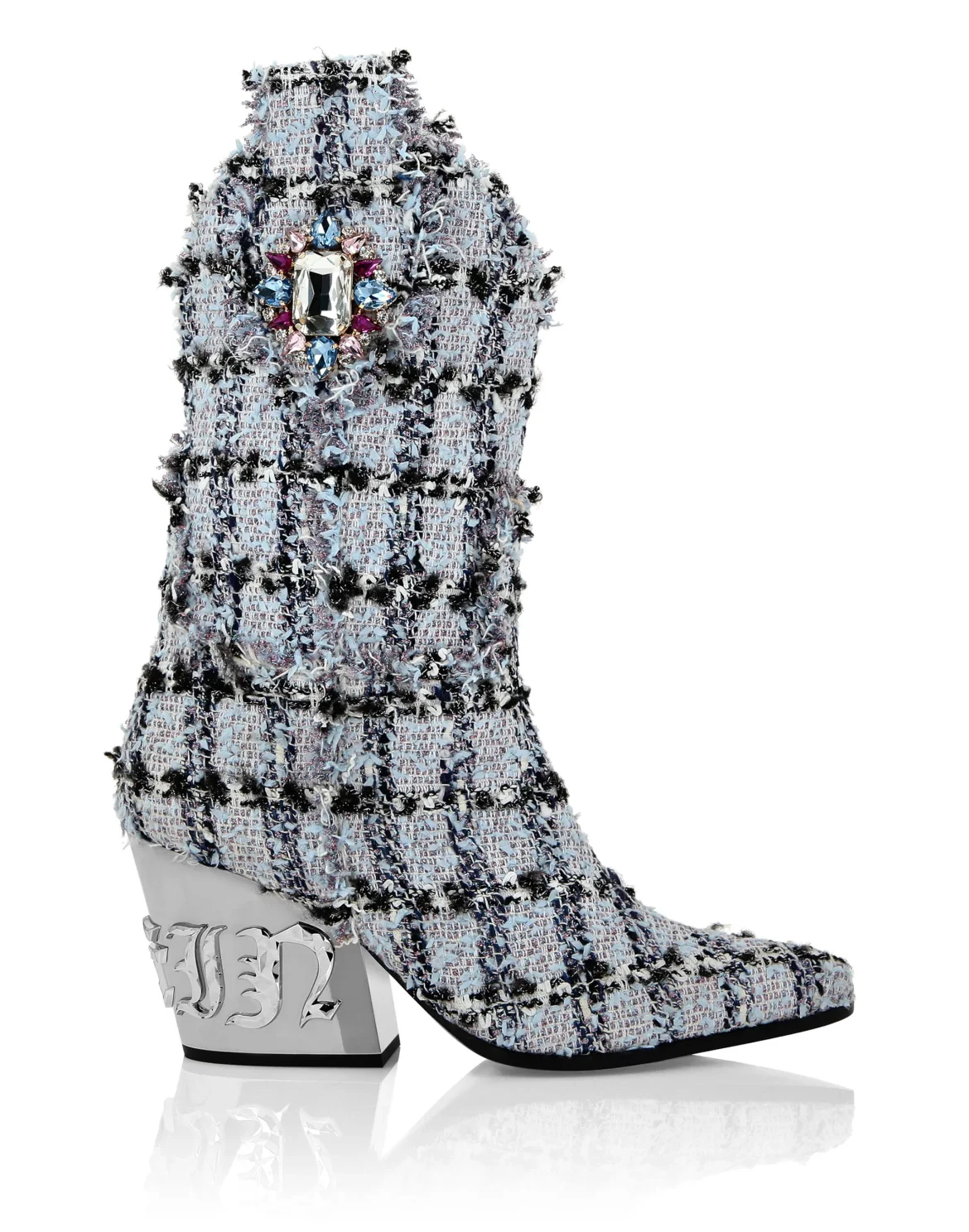 Cowboy Boots Mid Flat Gothic Plein, цвет: Голубой