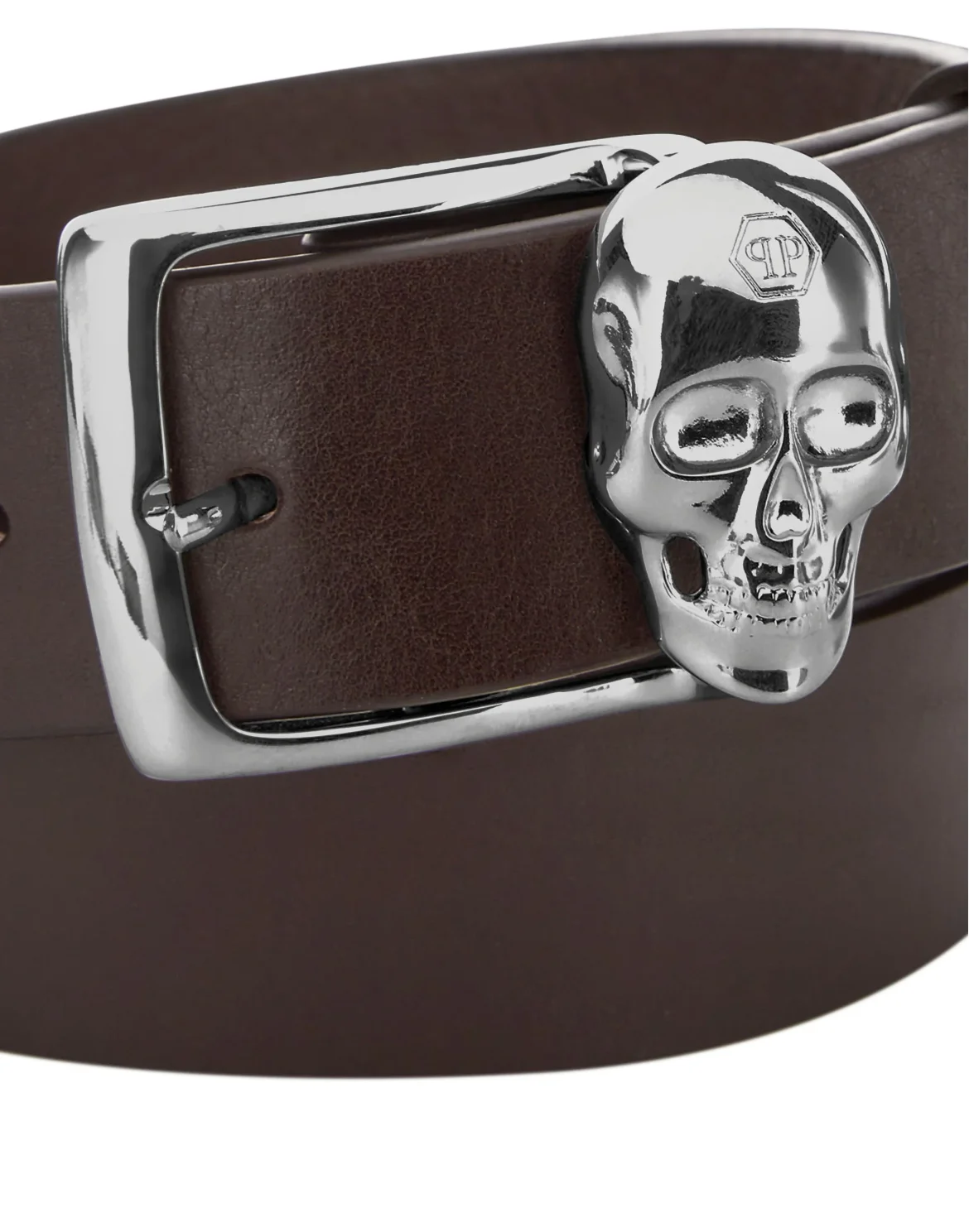 Leather Belt Skull, цвет: Коричневый