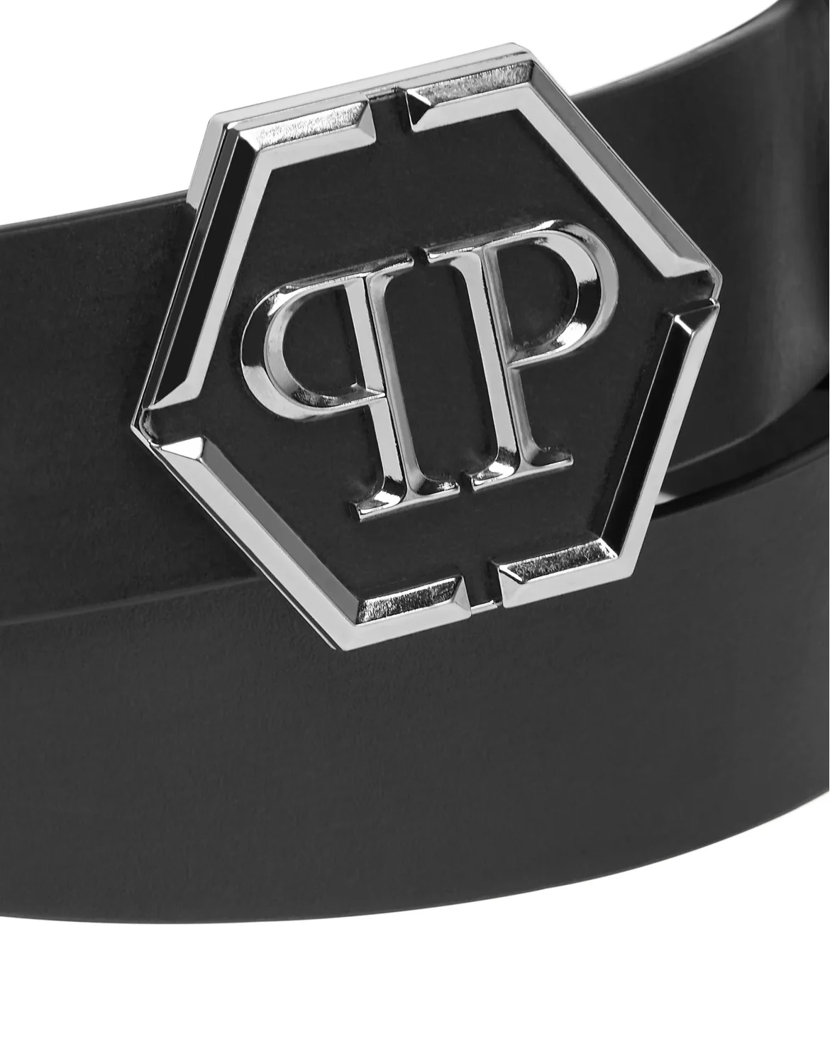 Leather Belt Hexagon, цвет: Черный