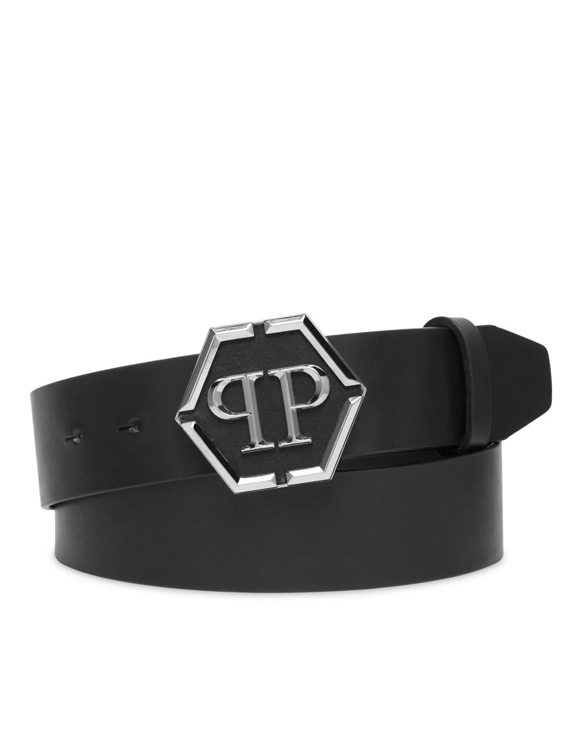 Leather Belt Hexagon, цвет: Черный