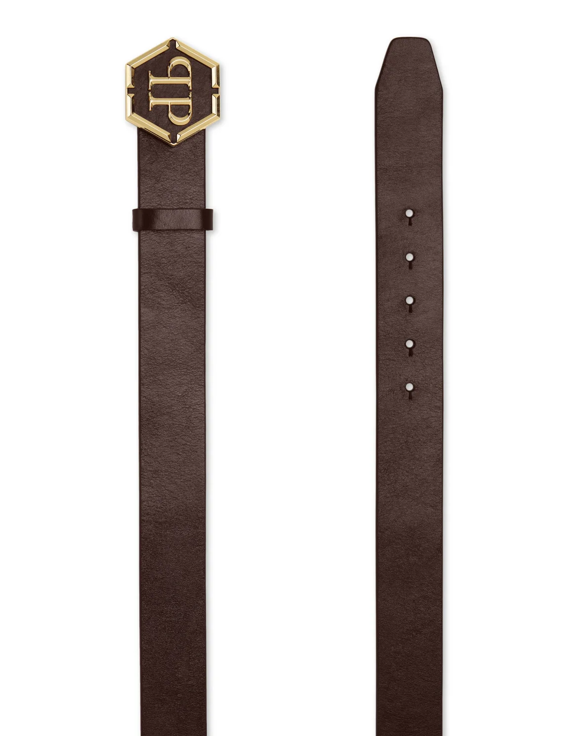 Leather Belt Hexagon, цвет: Коричневый