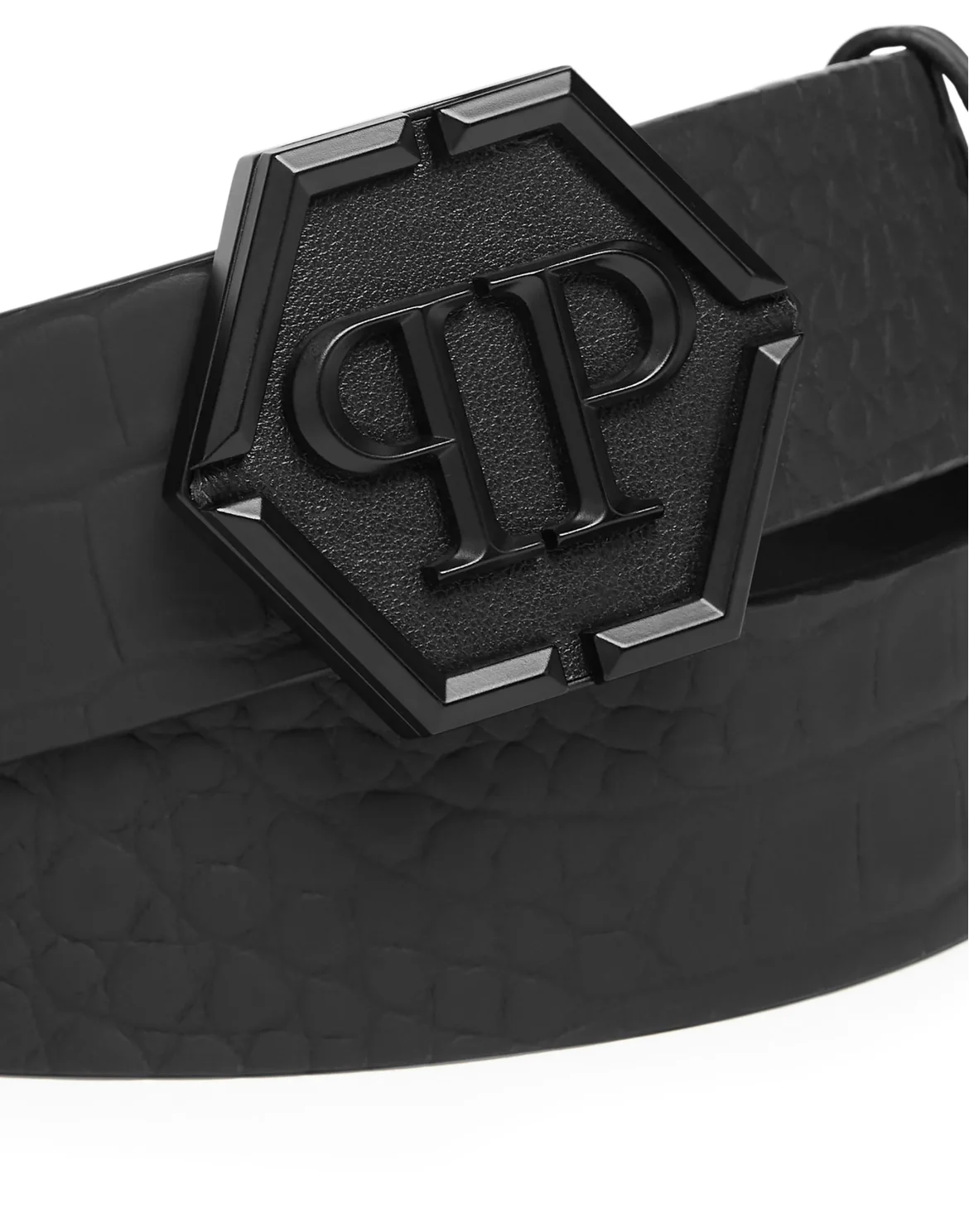 Printed Crocco Belt Hexagon, цвет: Черный