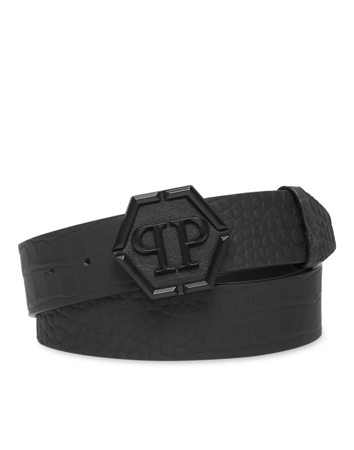 Printed Crocco Belt Hexagon, цвет: Черный