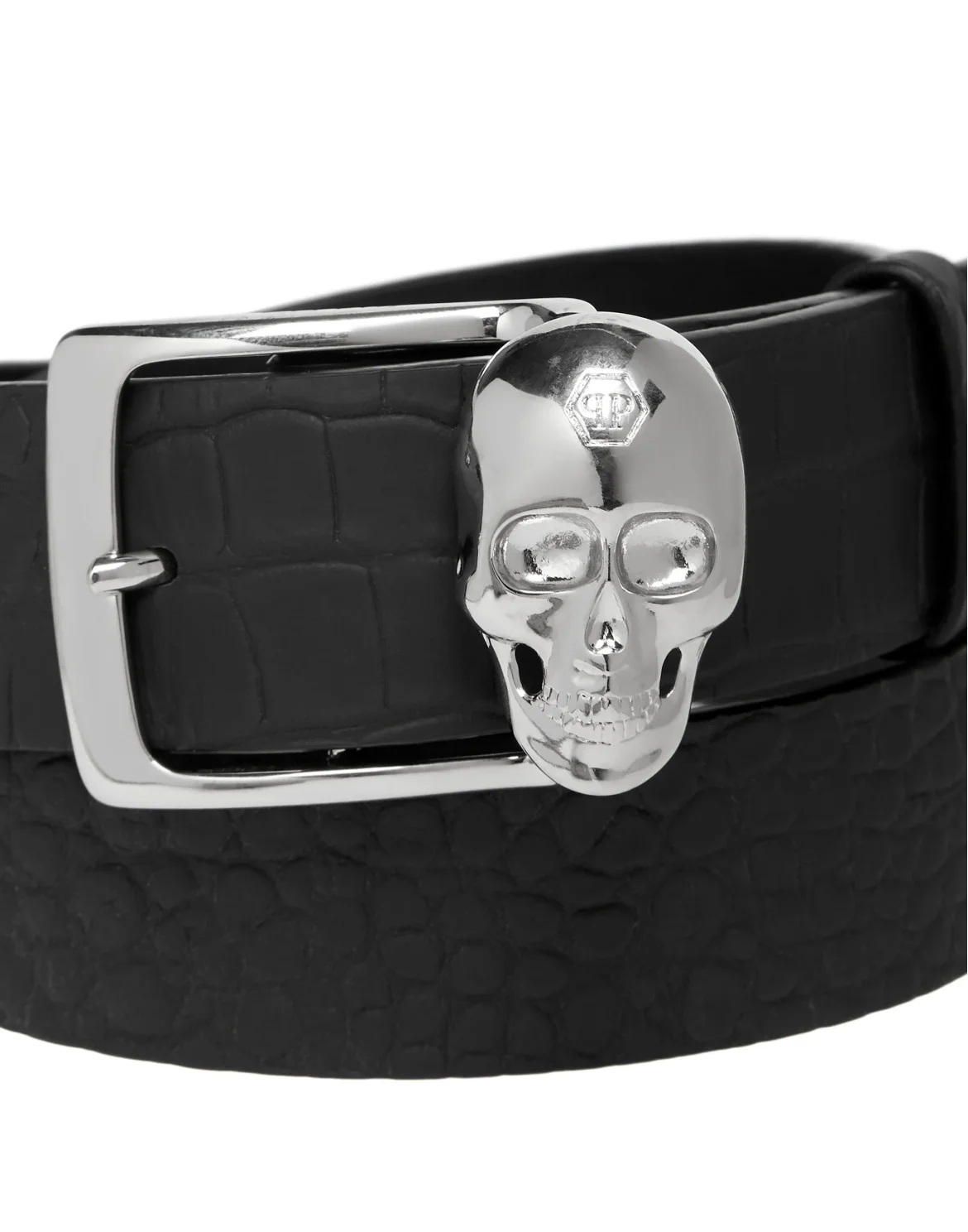 Printed Crocco Belt Skull, цвет: Черный