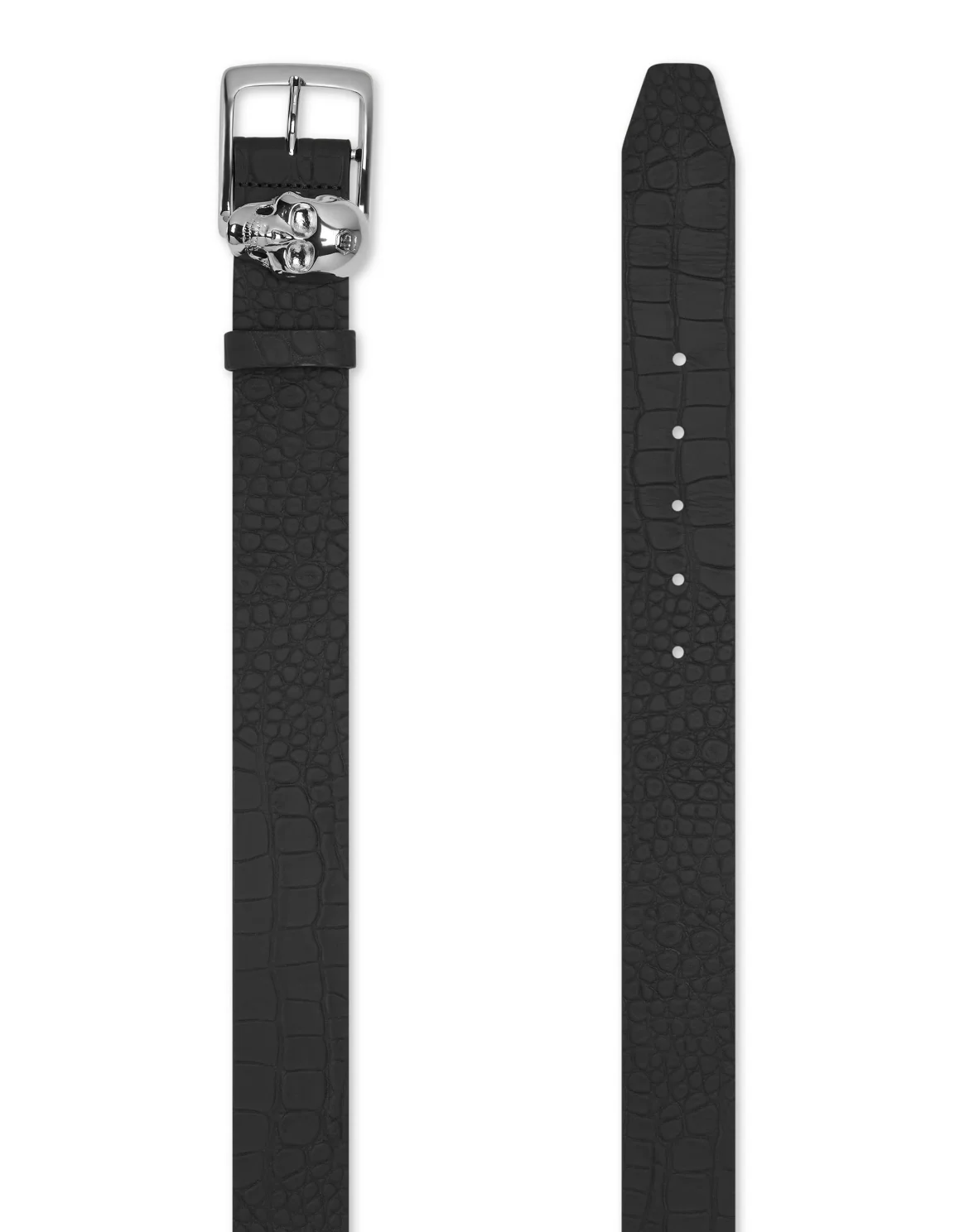 Printed Crocco Belt Skull, цвет: Черный