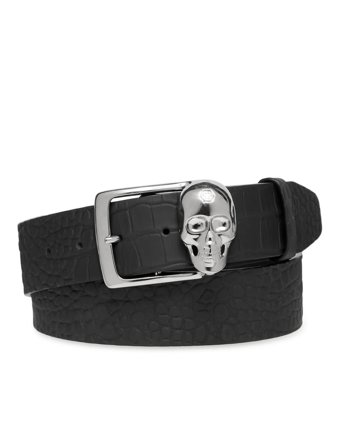 Printed Crocco Belt Skull, цвет: Черный