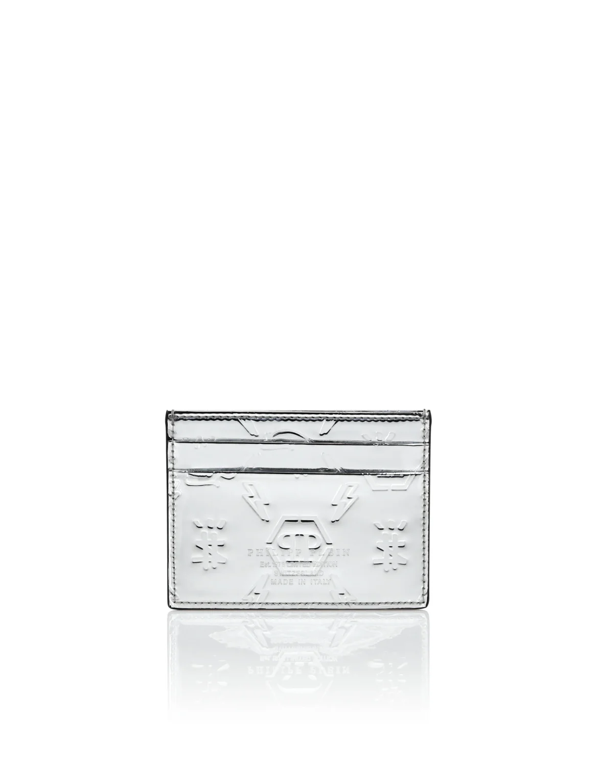 Mirror Leather Cards Holder Monogram, цвет: Серебристый