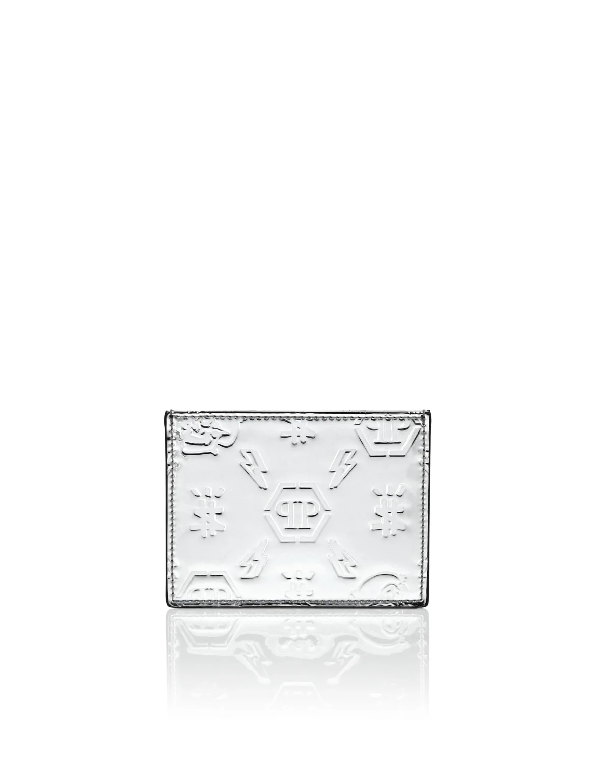 Mirror Leather Cards Holder Monogram, цвет: Серебристый