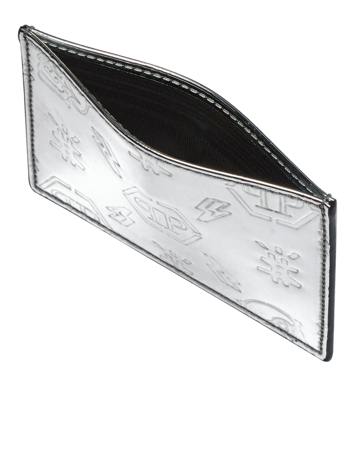 Mirror Leather Cards Holder Monogram, цвет: Серебристый