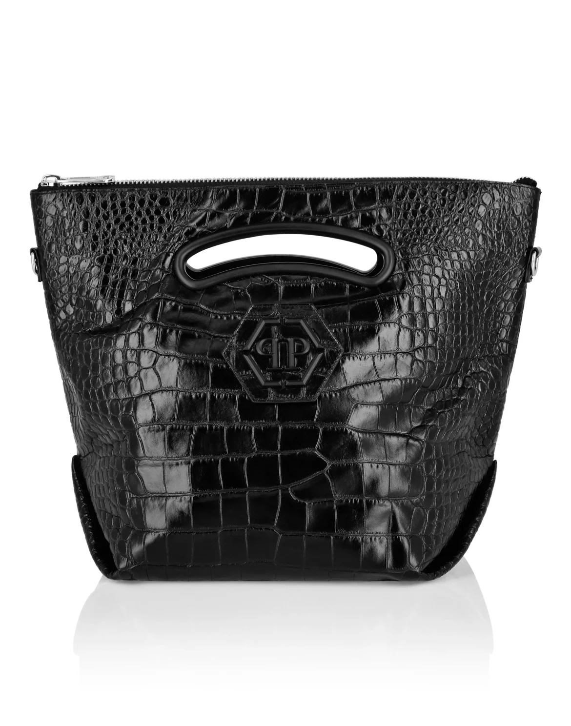 Medium Leather Shoulder Bag, цвет: Черный
