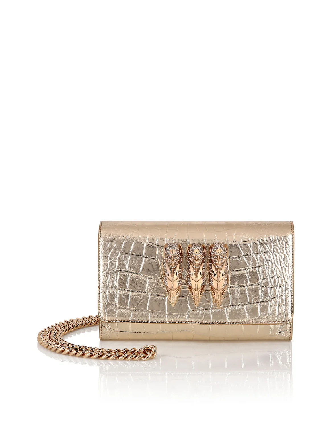 Small Crocco Printed Shoulder Bag, цвет: Золотой