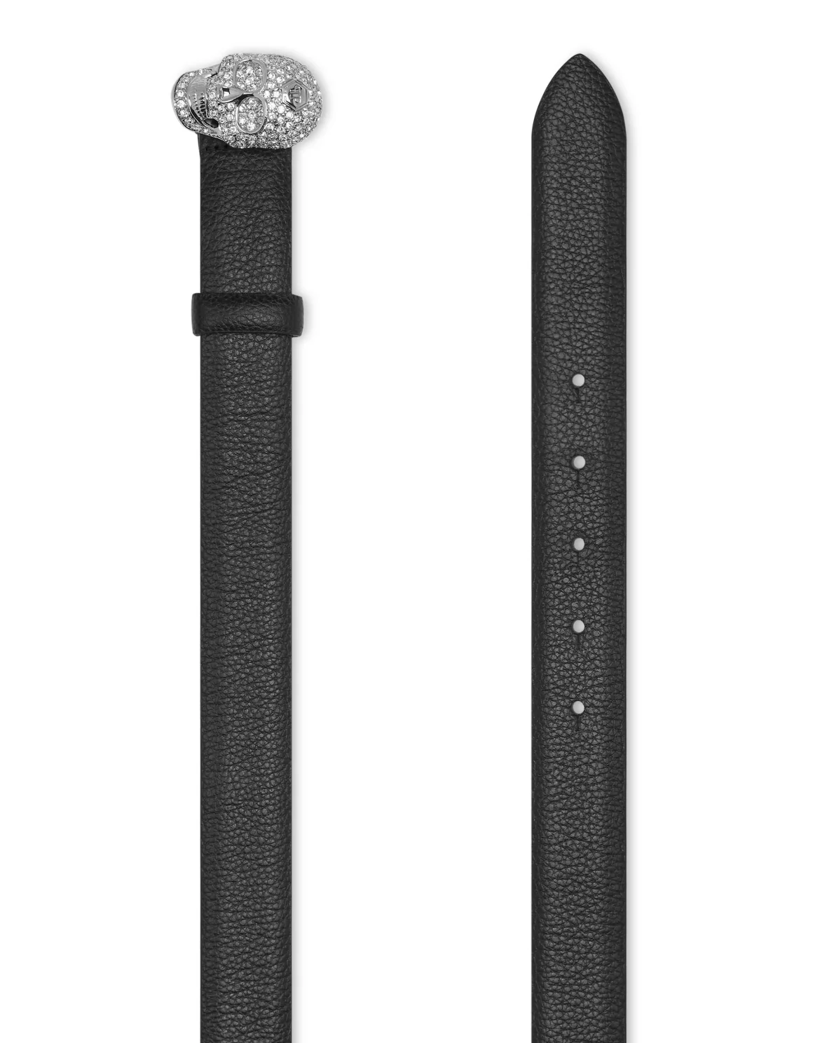 Leather Glitter Belt Skull, цвет: Черный