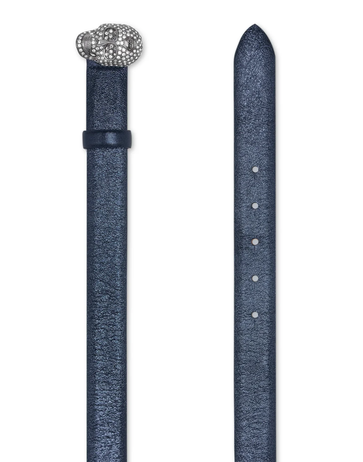 Leather Glitter Belt Skull, цвет: Синий
