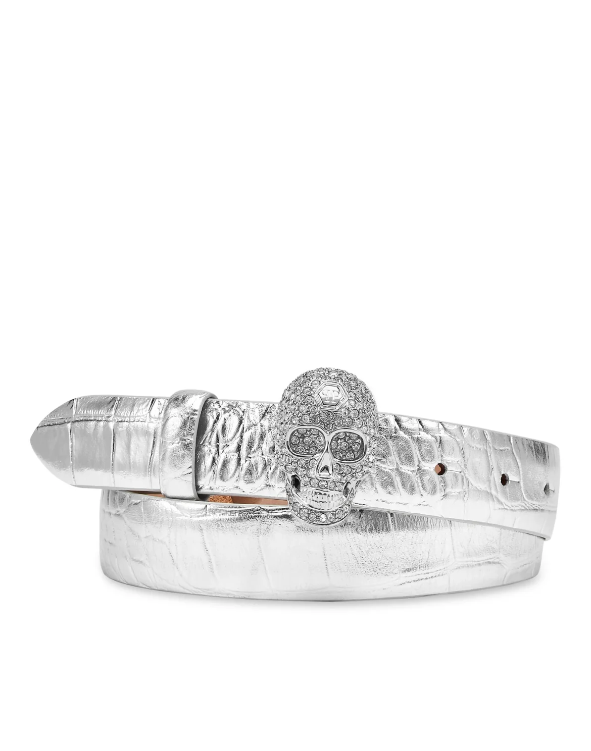 Crocco Printed Belt Skull, цвет: Белый