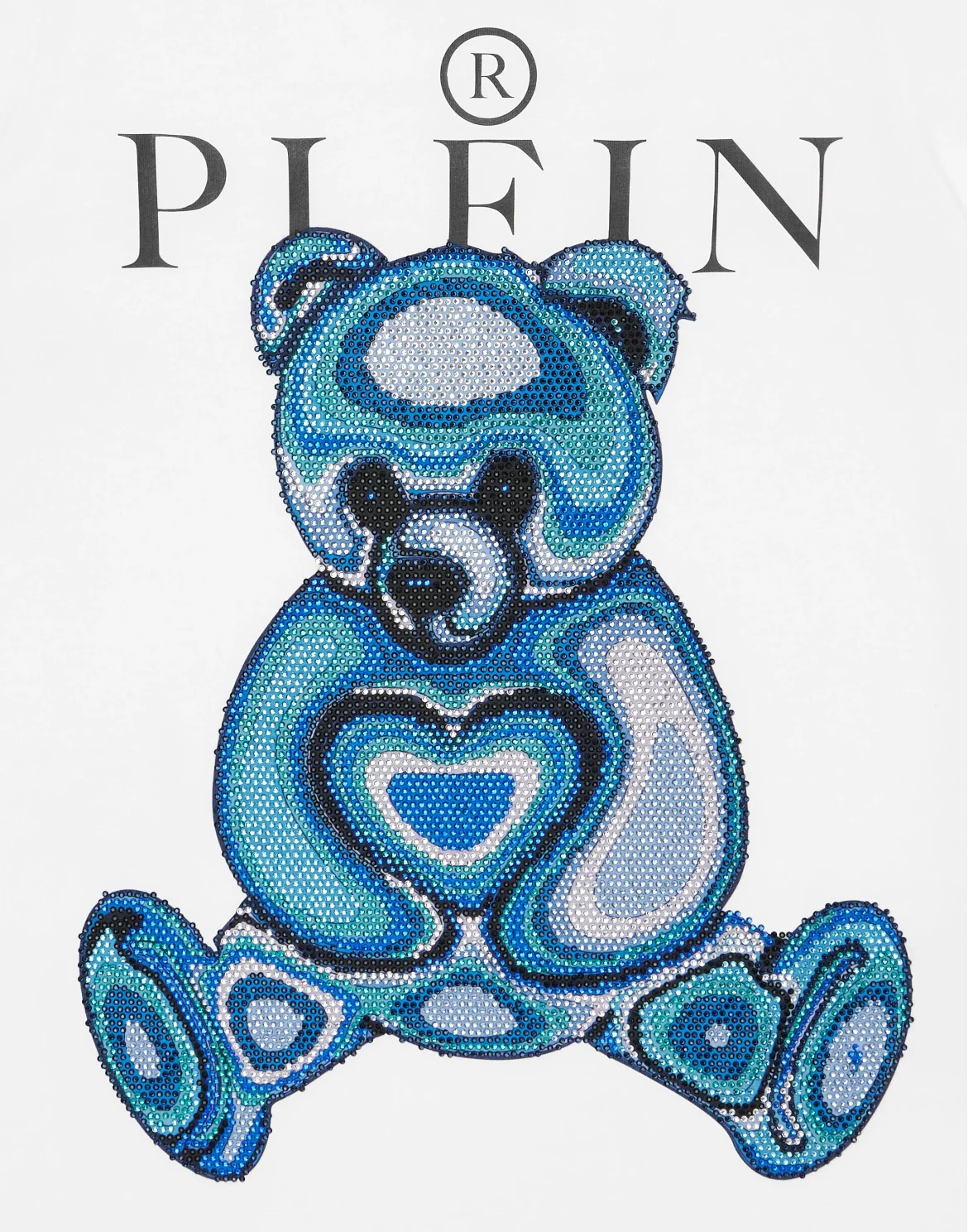 T-shirt Round Neck SS with Crystals Teddy Bear, цвет: Белый