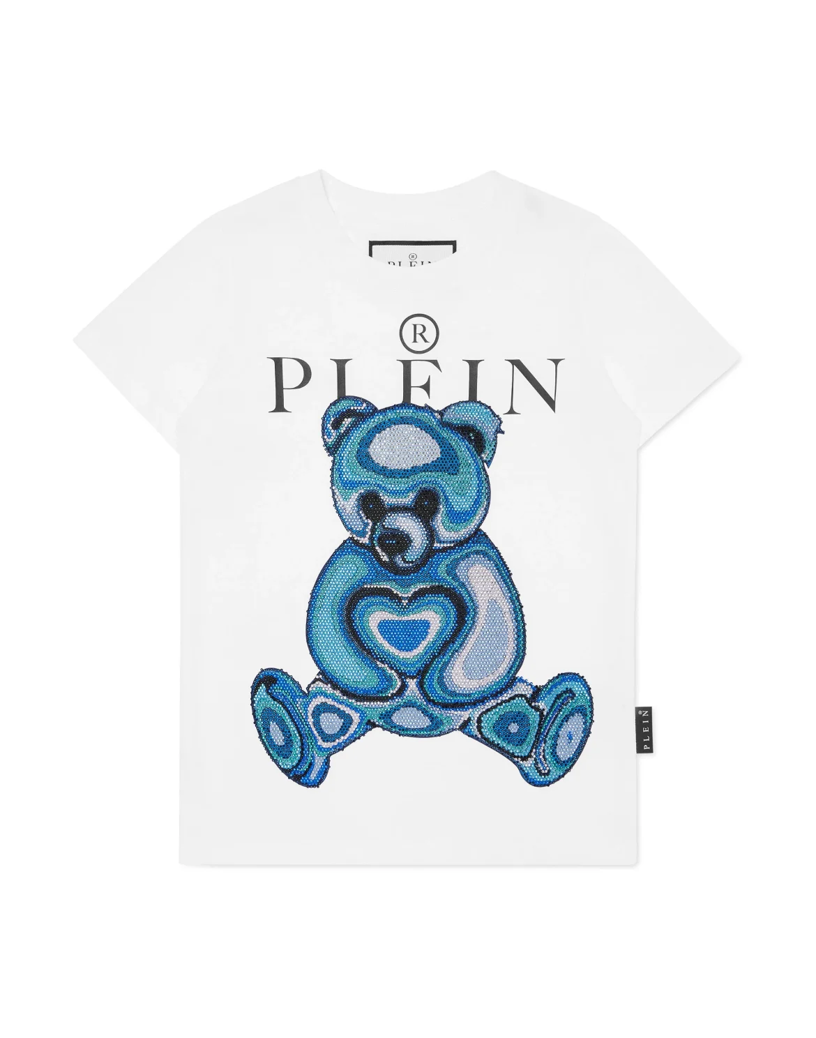 T-shirt Round Neck SS with Crystals Teddy Bear, цвет: Белый