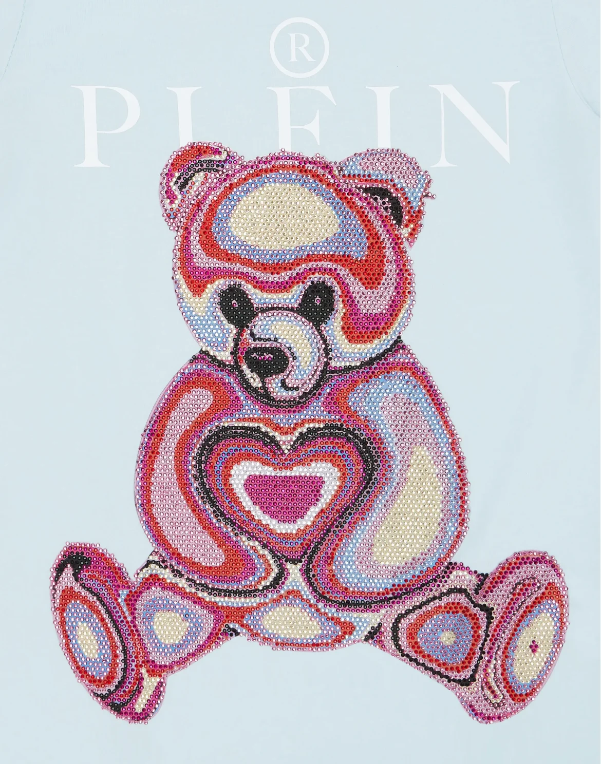 T-shirt Round Neck SS with Crystals Teddy Bear, цвет: Голубой