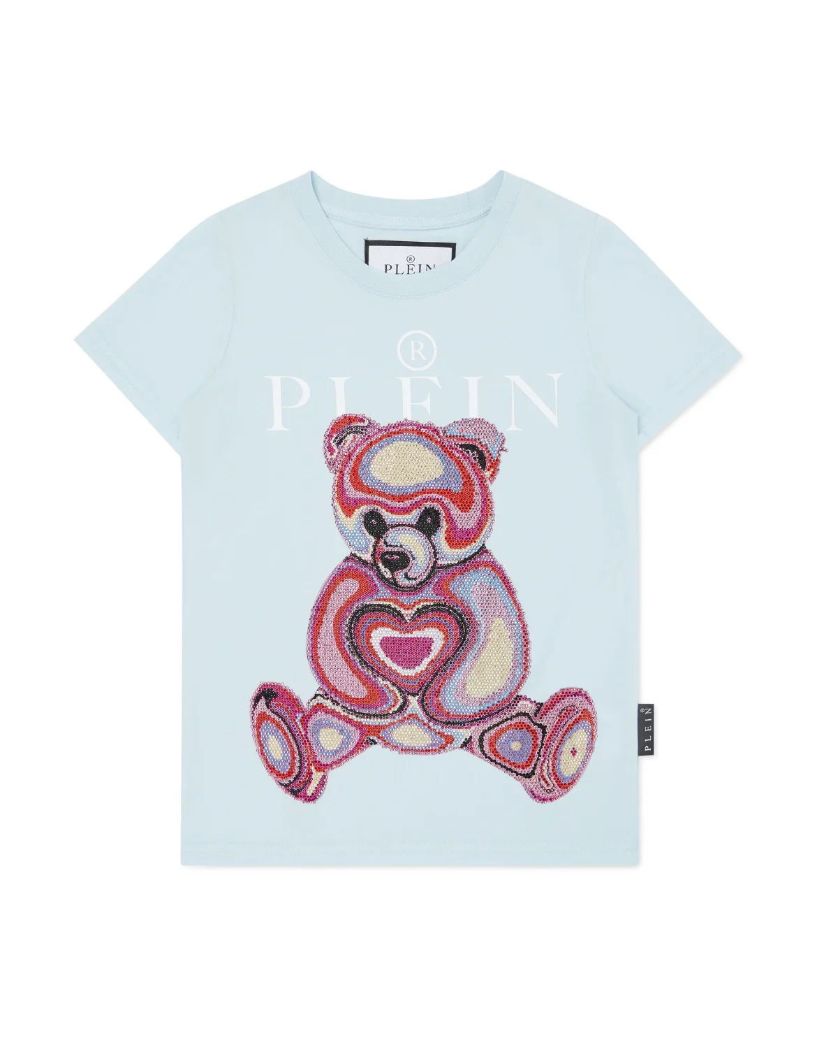 T-shirt Round Neck SS with Crystals Teddy Bear, цвет: Голубой