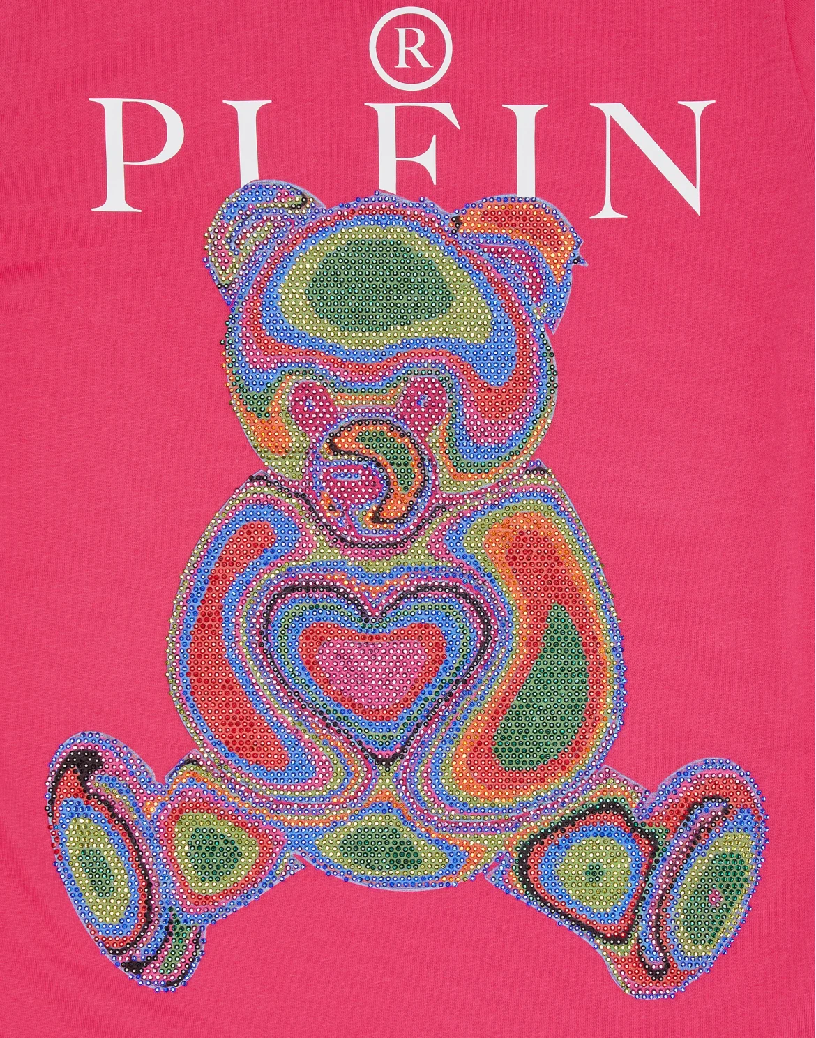 T-shirt Round Neck SS with Crystals Teddy Bear, цвет: Розовый
