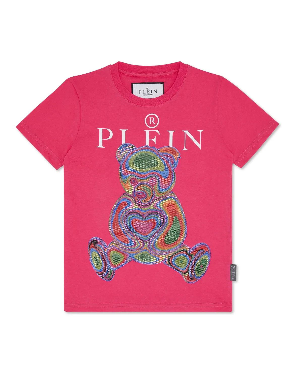 T-shirt Round Neck SS with Crystals Teddy Bear, цвет: Розовый