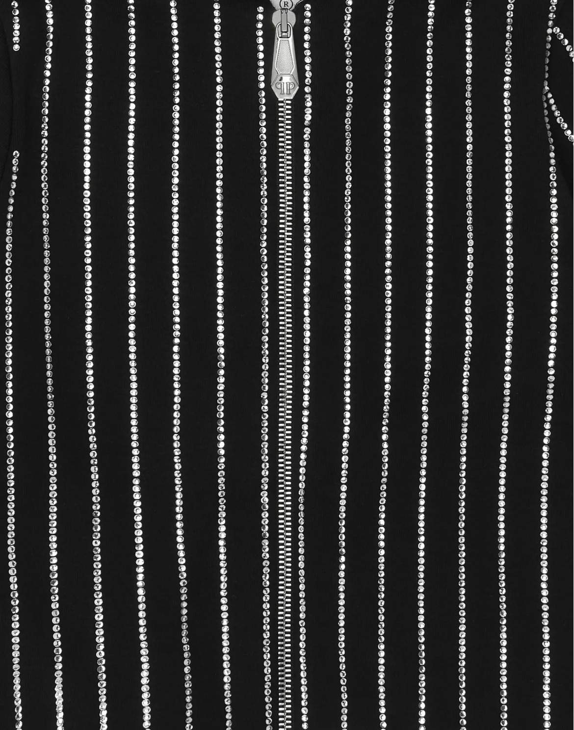 Cropped Hoodie Sweatjacket Crystal, цвет: Черный